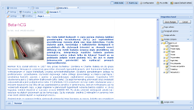 Screenshot of the Ciazowy.pl's CMS - article preview
