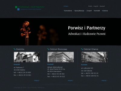 Strona kancelarii Porwisz i Partnerzy